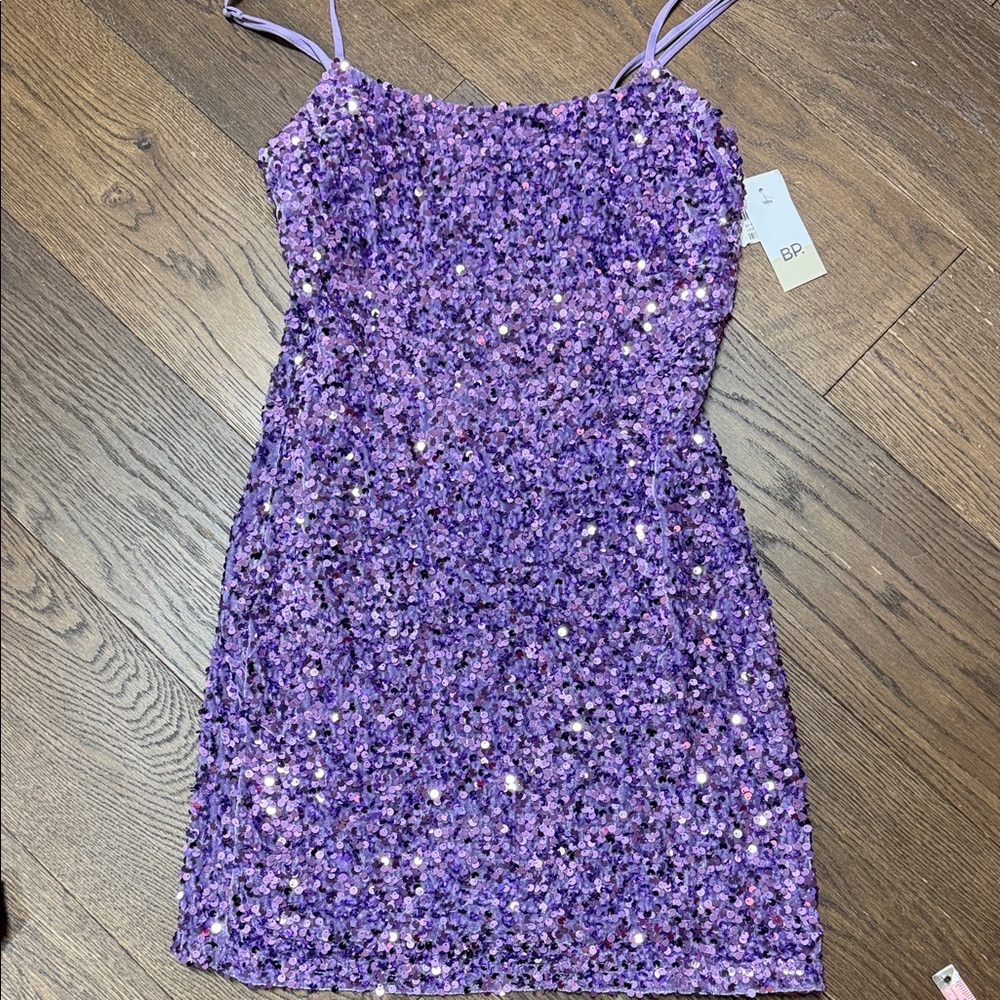 BP Purple Sequin Slip Mini Dress size small NWT